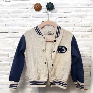 Vintage 90s Toddler Varsity Penn State Jacket Size 2T Knit Body Nylon Sleeves